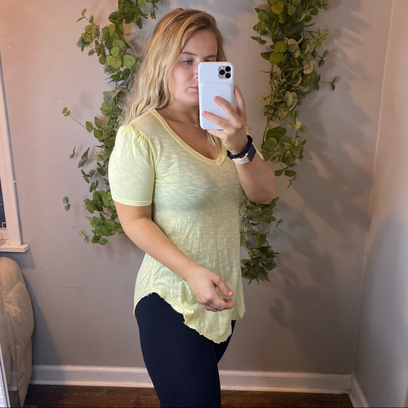 Anthropologie light yellow short sleeve tunic XXS - Picture 7 of 9